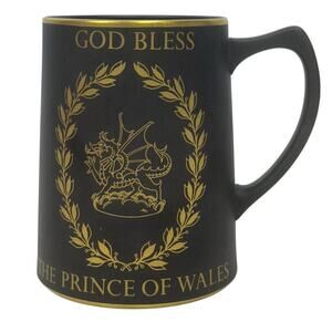 Wedgwood Black Basalt Jasperware 1969 Commemorative Tankard Mug Prince of Wales